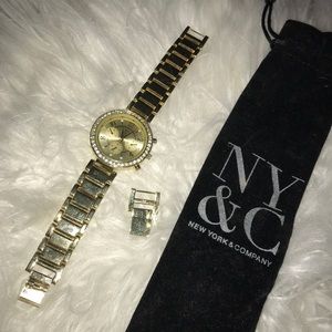 NY&C Gold Watch with Diamonds, Extension & Case.